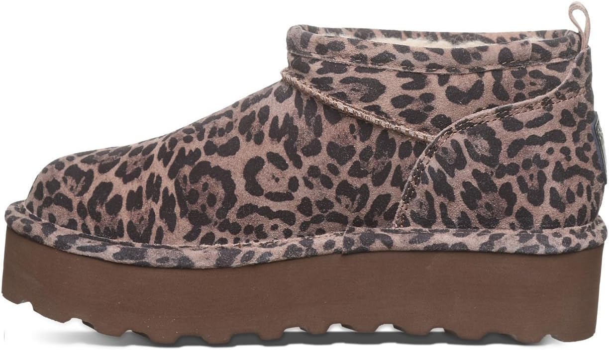 imageBEARPAW Womens Retro Super Shorty Boot  Womens Ankle Boot  Womens Slip On Boot  Comfortable Winter Boot  Multiple Colors ampamp SizesLeopard