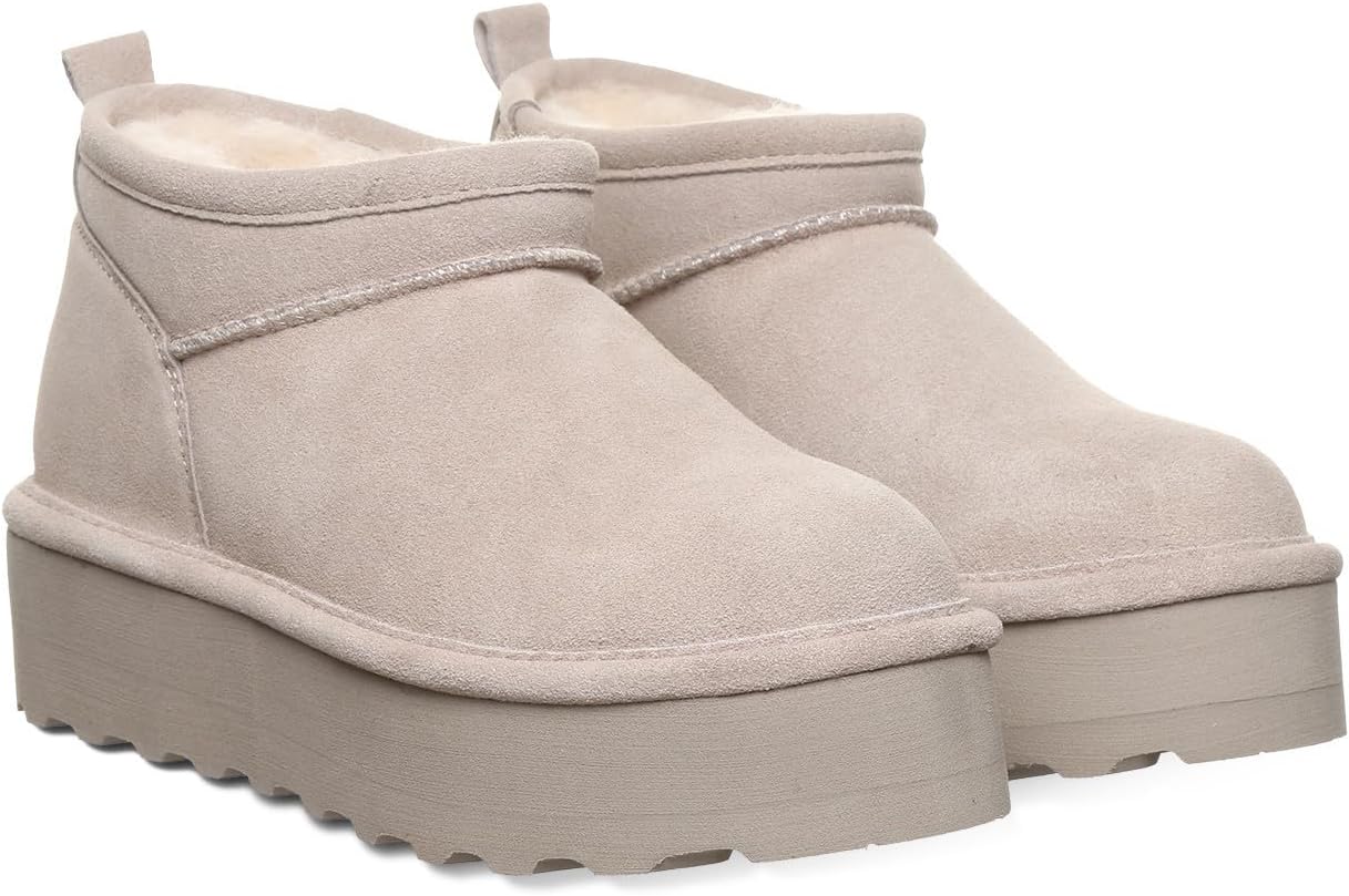 imageBEARPAW Womens Retro Super Shorty Boot  Womens Ankle Boot  Womens Slip On Boot  Comfortable Winter Boot  Multiple Colors ampamp SizesMushroom