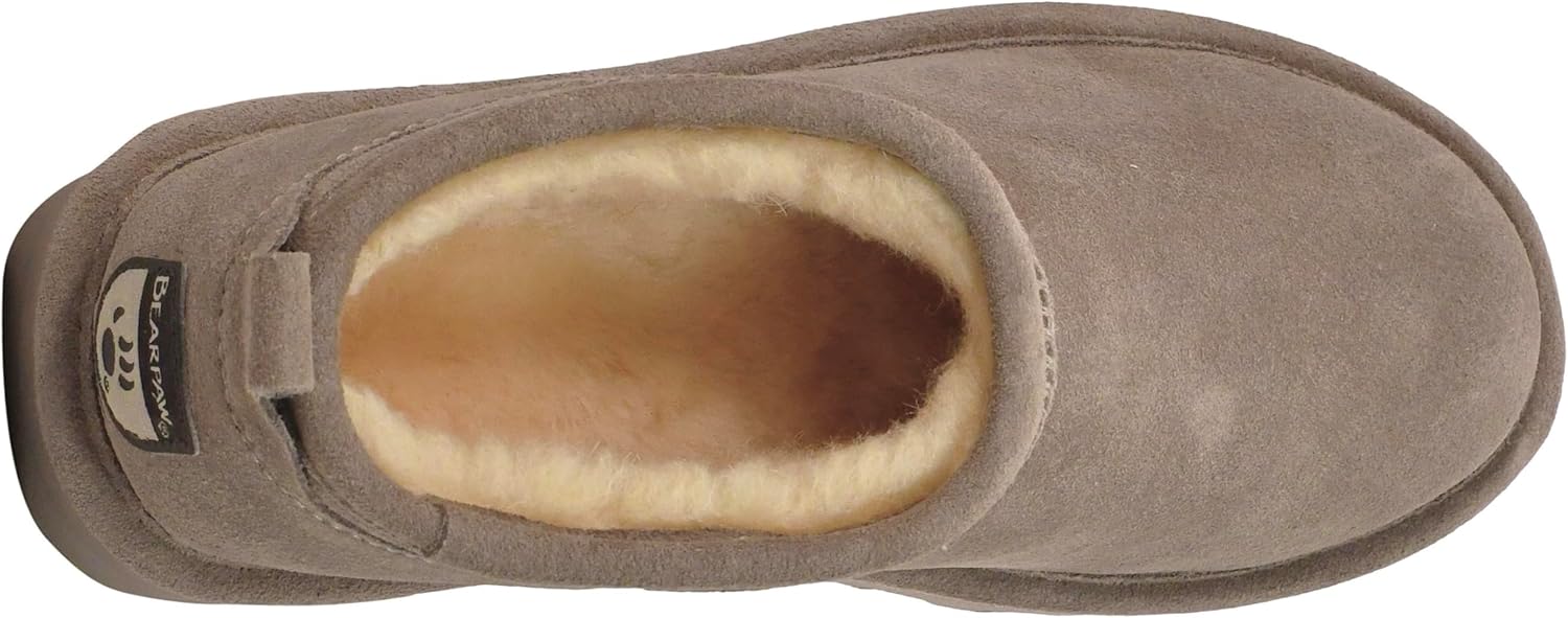 imageBEARPAW Womens Retro Super Shorty Boot  Womens Ankle Boot  Womens Slip On Boot  Comfortable Winter Boot  Multiple Colors ampamp SizesStone