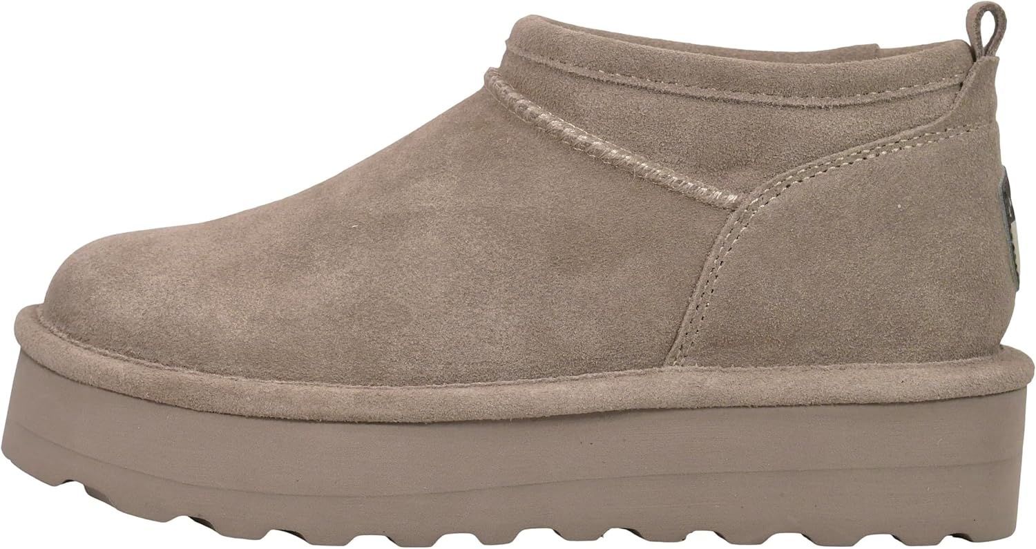 imageBEARPAW Womens Retro Super Shorty Boot  Womens Ankle Boot  Womens Slip On Boot  Comfortable Winter Boot  Multiple Colors ampamp SizesStone