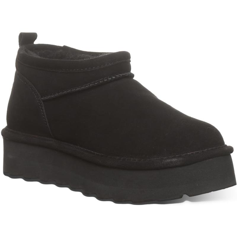 imageBEARPAW Womens Retro Super Shorty Boot  Womens Ankle Boot  Womens Slip On Boot  Comfortable Winter Boot  Multiple Colors ampamp SizesBlack