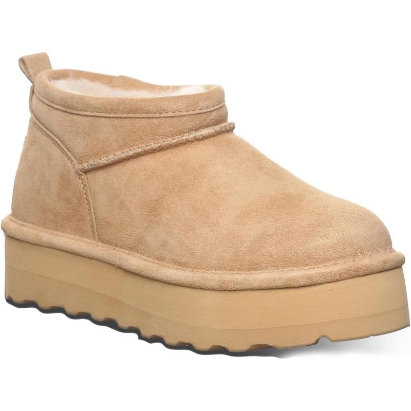 imageBEARPAW Womens Retro Super Shorty Boot  Womens Ankle Boot  Womens Slip On Boot  Comfortable Winter Boot  Multiple Colors ampamp SizesIced Coffee