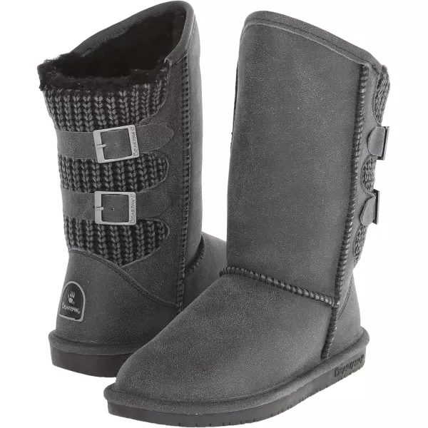 imageBEARPAW Womens Boshie Multiple Colors  Womens Boot Classic Suede  Womens Slip On Boot  Comfortable Winter BootBlack Distressed