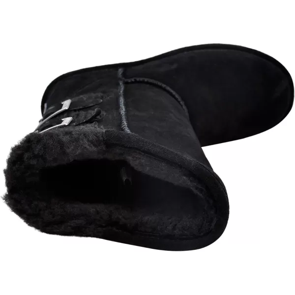 imageBEARPAW Womens Boshie Multiple Colors  Womens Boot Classic Suede  Womens Slip On Boot  Comfortable Winter BootBlackBlack Sweater in Back