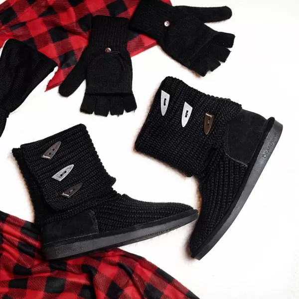 imageBEARPAW Womens Knit Tall Multiple Colors  Womens Fashion Boot  Womens Slip On Boot  Comfortable Winter BootSolid Black
