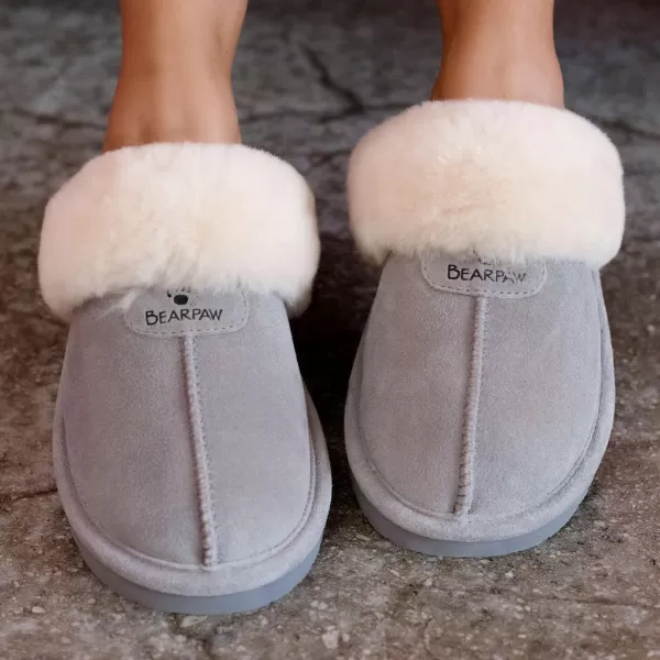 imageBEARPAW Womens Loki Multiple Colors  Womens Slippers  Womens Shoe  Comfortable ampamp LightWeightGray Fog