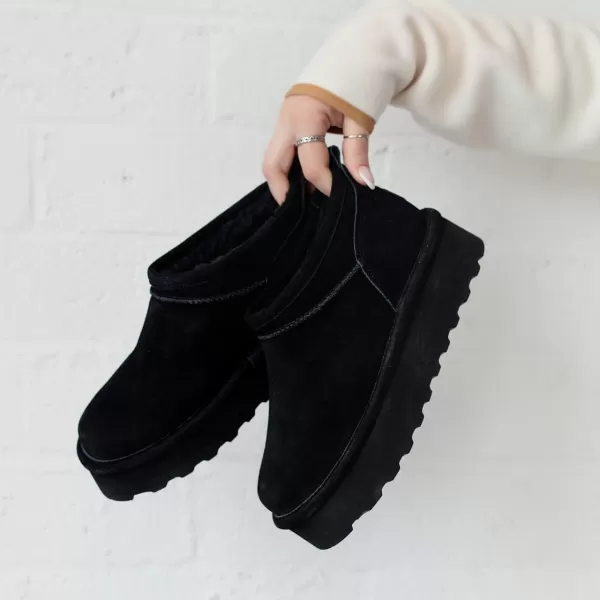 imageBEARPAW Womens Retro Super Shorty Boot  Womens Ankle Boot  Womens Slip On Boot  Comfortable Winter Boot  Multiple Colors ampamp SizesBlack