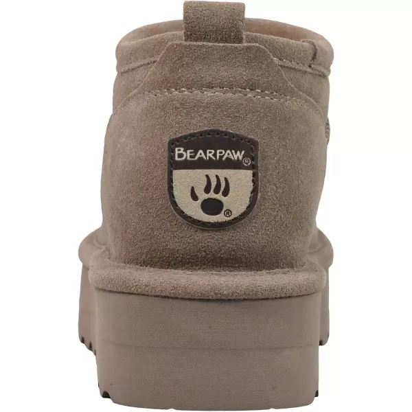 imageBEARPAW Womens Retro Super Shorty Boot  Womens Ankle Boot  Womens Slip On Boot  Comfortable Winter Boot  Multiple Colors ampamp SizesStone