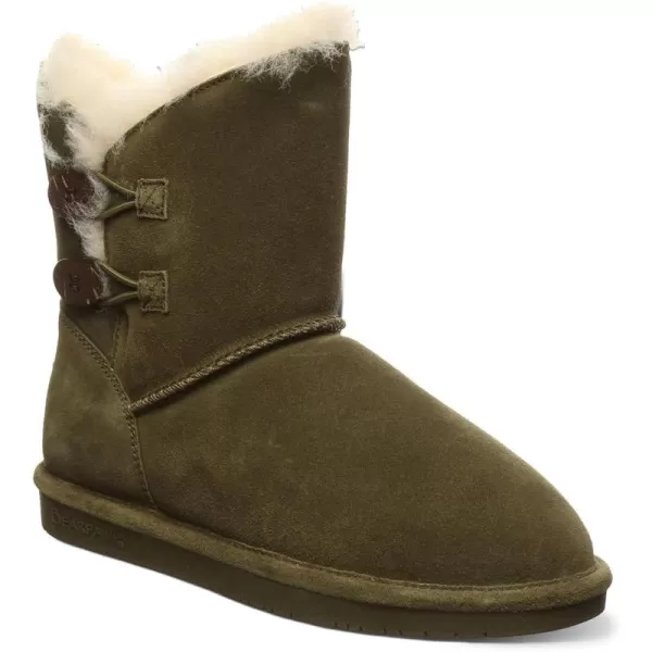 imageBEARPAW Womens Rosaline Multiple Colors  Womens Fashion Boot  Womens Slip On Boot  Comfortable Winter BootDark Olive