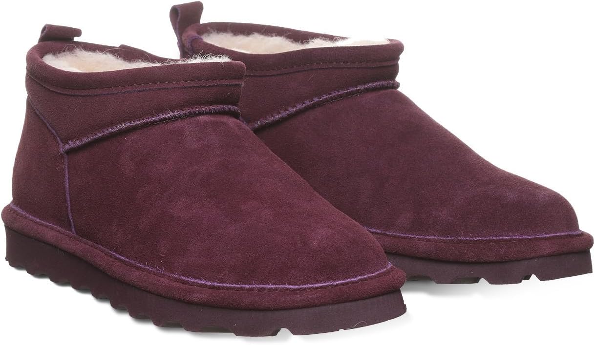 imageBEARPAW Womens Super Shorty Boot  Womens Ankle Boot  Womens Slip On Boot  Comfortable Winter Boot  Multiple Colors ampamp SizesEggplant
