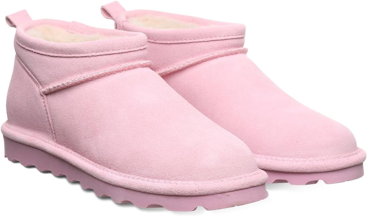 imageBEARPAW Womens Super Shorty Boot  Womens Ankle Boot  Womens Slip On Boot  Comfortable Winter Boot  Multiple Colors ampamp SizesPrism Pink