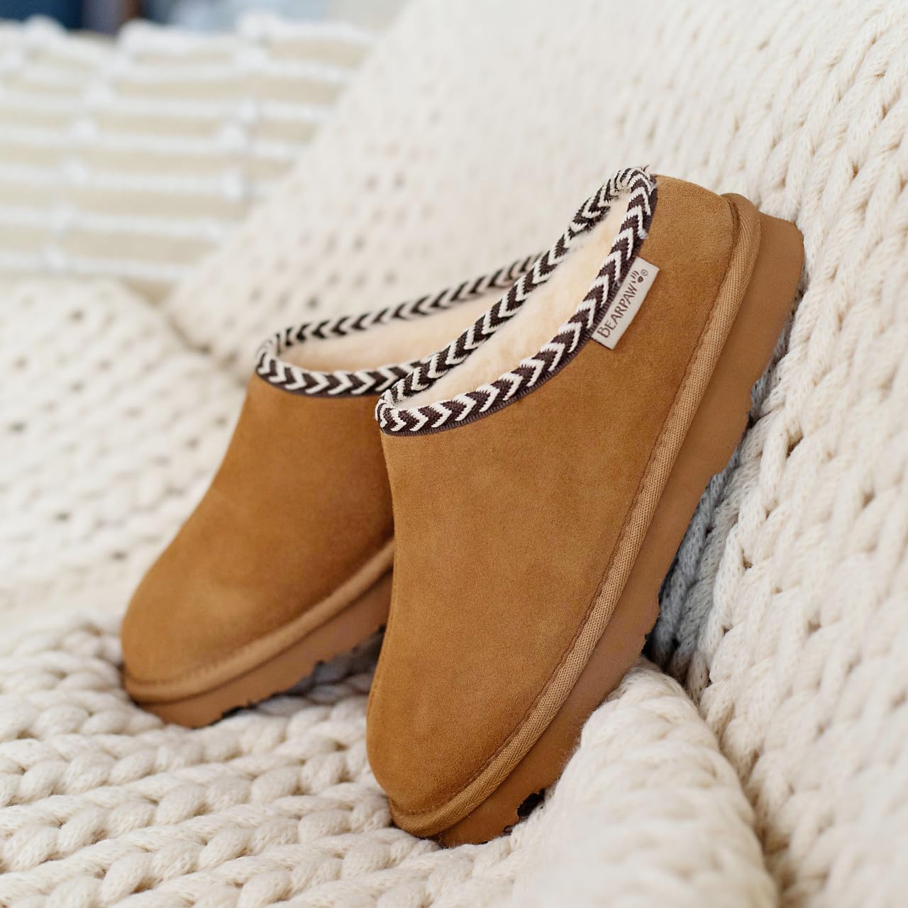 imageBEARPAW Womens Tabitha Slipper  Womens Slipper  Womens Shoe  Comfortable ampamp Lightweight  Multiple Colors ampamp SizesHickory