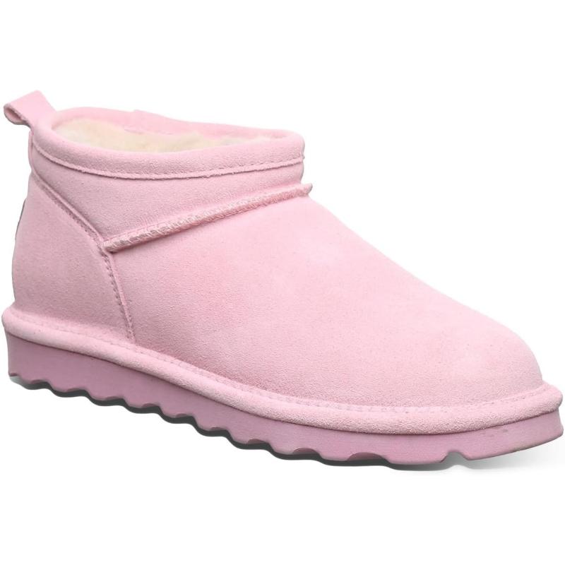 imageBEARPAW Womens Super Shorty Boot  Womens Ankle Boot  Womens Slip On Boot  Comfortable Winter Boot  Multiple Colors ampamp SizesPrism Pink
