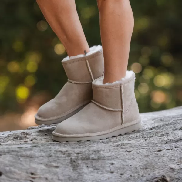 imageBEARPAW Womens Alyssa Multiple Colors  Womens Ankle Boot  Womens Slip On Boot  Comfortable Winter BootMushroom