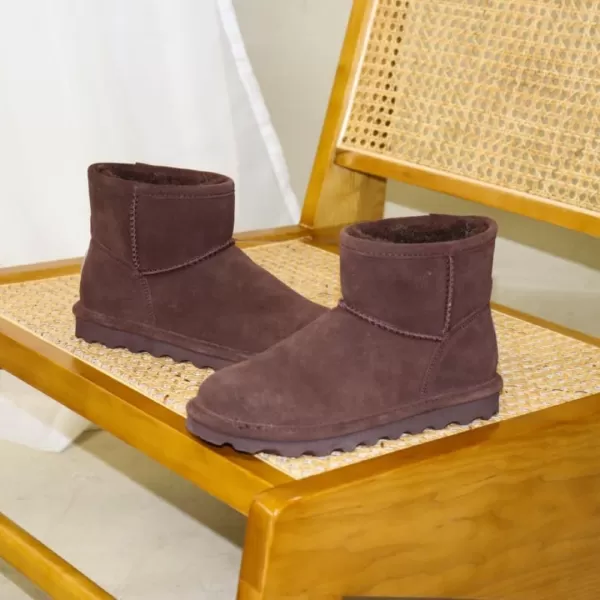 imageBEARPAW Womens Alyssa Multiple Colors  Womens Ankle Boot  Womens Slip On Boot  Comfortable Winter BootWalnut