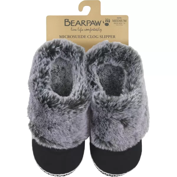 imageBEARPAW Womens Indoor Microsuede Faux Fur Lined Soft Sole Slipper With Skid Resistant BottomAnthracite