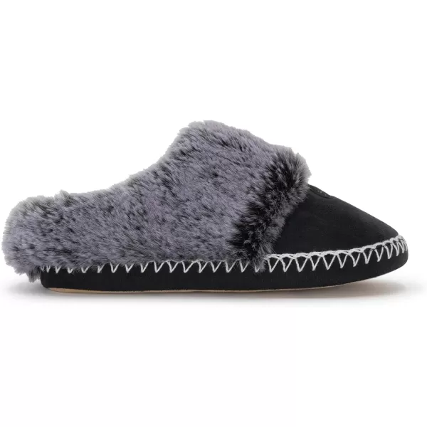imageBEARPAW Womens Indoor Microsuede Faux Fur Lined Soft Sole Slipper With Skid Resistant BottomAnthracite