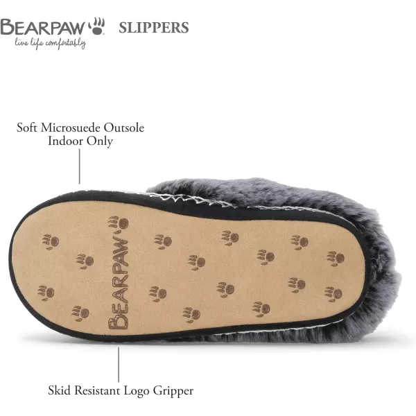 imageBEARPAW Womens Indoor Microsuede Faux Fur Lined Soft Sole Slipper With Skid Resistant BottomNatural Leopard