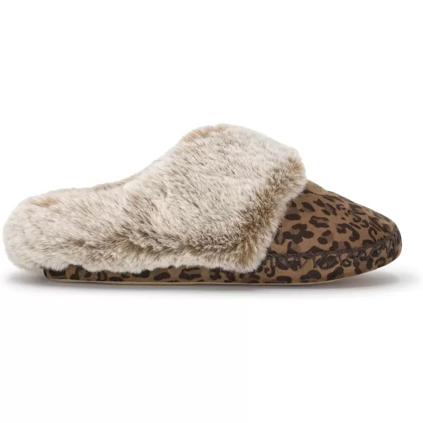 imageBEARPAW Womens Indoor Microsuede Faux Fur Lined Soft Sole Slipper With Skid Resistant BottomNatural Leopard