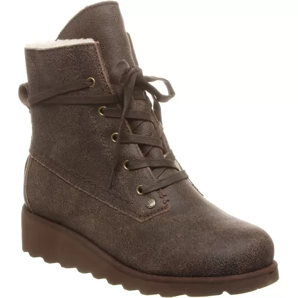 imageBEARPAW Womens Krista Multiple Colors  Womens Boot Classic Suede  Womens Slip On Boot  Comfortable Winter BootBrown Chestnut Distressed 221