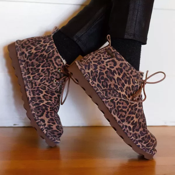 imageBEARPAW Womens Skye Multiple Colors  Womens Chukka Bootie  Womens Slip On Boot  Comfortable Winter BootLeopard