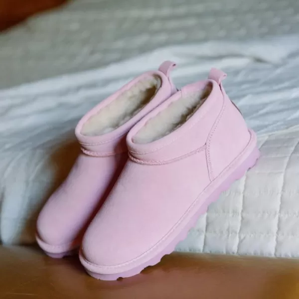 imageBEARPAW Womens Super Shorty Boot  Womens Ankle Boot  Womens Slip On Boot  Comfortable Winter Boot  Multiple Colors ampamp SizesPrism Pink