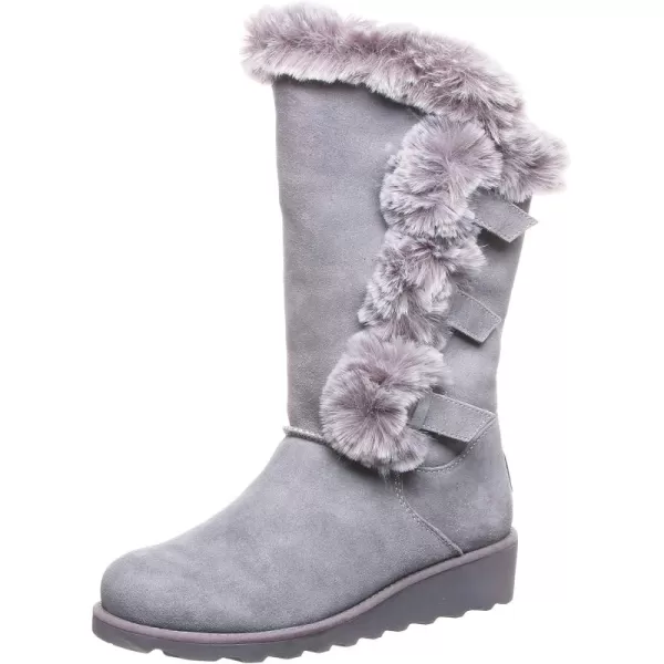 imageBEARPAW Womens Genevieve Multiple Colors  Womens Boot Classic Suede  Womens Slip On Boot  Comfortable Winter BootGray Fog