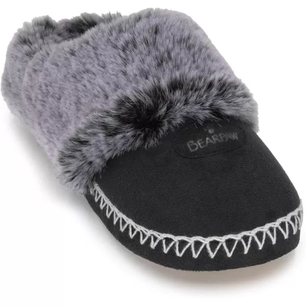 imageBEARPAW Womens Indoor Microsuede Faux Fur Lined Soft Sole Slipper With Skid Resistant BottomAnthracite