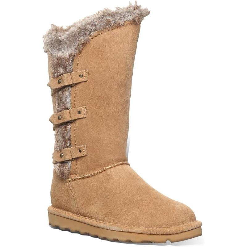 imageBEARPAW Womens Emery Multiple Colors  Womens Boot Classic Suede  Womens Slip On Boot  Comfortable Winter BootIced Coffee