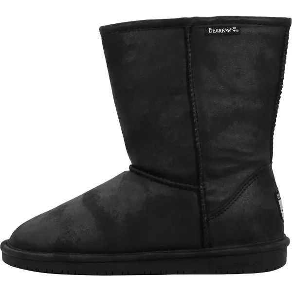 imageBEARPAW Emma Short Womens Classic Winter Slip On Boots Lightweight Suede Boots Multiple ColorsBlack Smooth