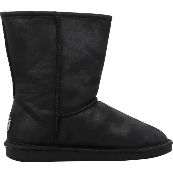imageBEARPAW Emma Short Womens Classic Winter Slip On Boots Lightweight Suede Boots Multiple ColorsBlack Smooth