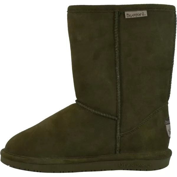 imageBEARPAW Emma Short Womens Classic Winter Slip On Boots Lightweight Suede Boots Multiple ColorsDark Olive