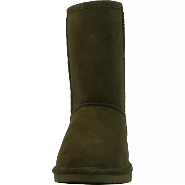 imageBEARPAW Emma Short Womens Classic Winter Slip On Boots Lightweight Suede Boots Multiple ColorsDark Olive
