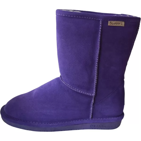 imageBEARPAW Emma Short Womens Classic Winter Slip On Boots Lightweight Suede Boots Multiple ColorsDark Purple