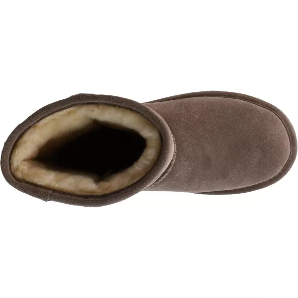 imageBEARPAW Emma Short Womens Classic Winter Slip On Boots Lightweight Suede Boots Multiple ColorsTaupe