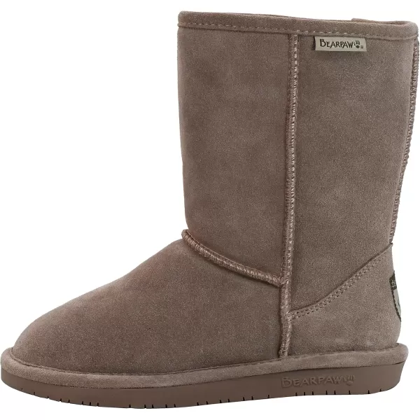 imageBEARPAW Emma Short Womens Classic Winter Slip On Boots Lightweight Suede Boots Multiple ColorsTaupe