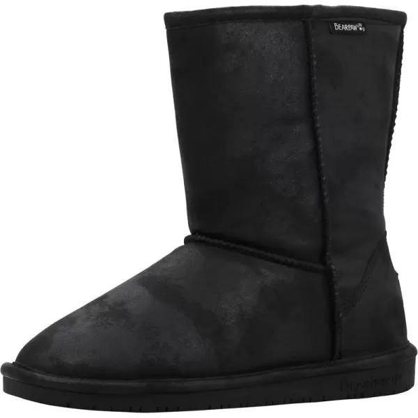 imageBEARPAW Emma Short Womens Classic Winter Slip On Boots Lightweight Suede Boots Multiple ColorsBlack Smooth