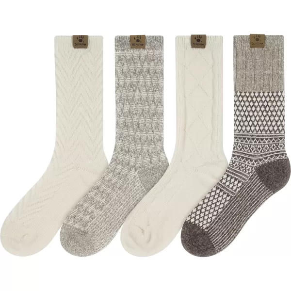 imageBEARPAW Womens 4 Pair Pack Super Soft Velvet Modern Multicolor Assorted Easy Care Diamond Fairisle Boot SocksTan