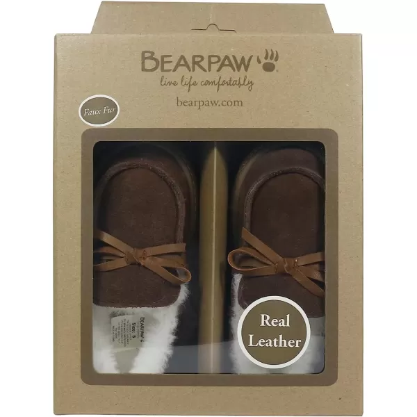 imageBEARPAW Baby Boy Walker Boots Faux Fur Hard Bottom Baby Shoes  Hook ampamp Loop Strap Rubber Sole Infant Walking ShoesBrown 1