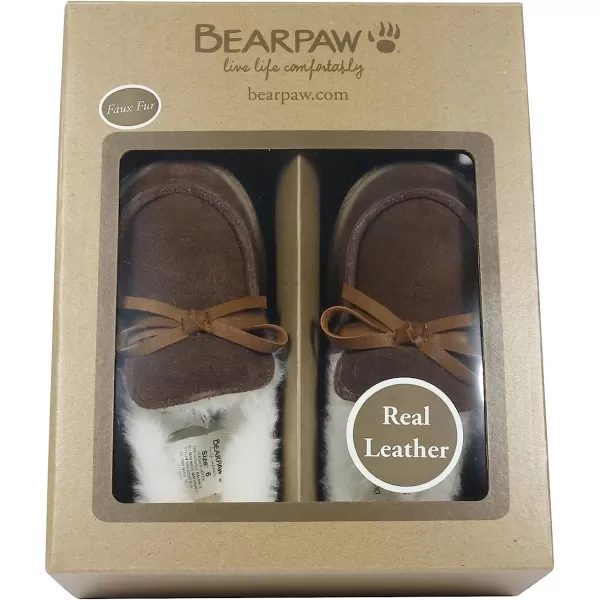 imageBEARPAW Baby Boy Walker Boots Faux Fur Hard Bottom Baby Shoes  Hook ampamp Loop Strap Rubber Sole Infant Walking ShoesBrown 1
