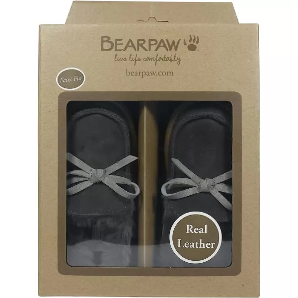 imageBEARPAW Baby Boy Walker Boots Faux Fur Hard Bottom Baby Shoes  Hook ampamp Loop Strap Rubber Sole Infant Walking ShoesGray 1