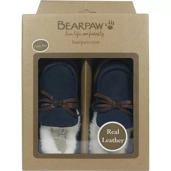 imageBEARPAW Baby Boy Walker Boots Faux Fur Hard Bottom Baby Shoes  Hook ampamp Loop Strap Rubber Sole Infant Walking ShoesNavy