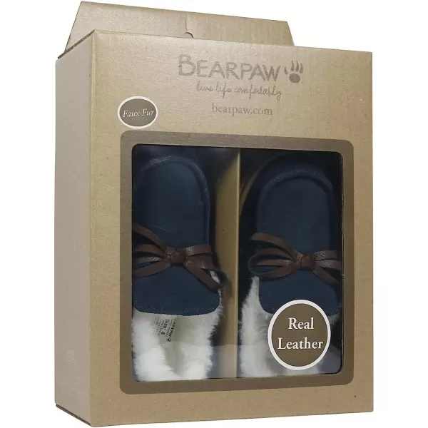 imageBEARPAW Baby Boy Walker Boots Faux Fur Hard Bottom Baby Shoes  Hook ampamp Loop Strap Rubber Sole Infant Walking ShoesNavy