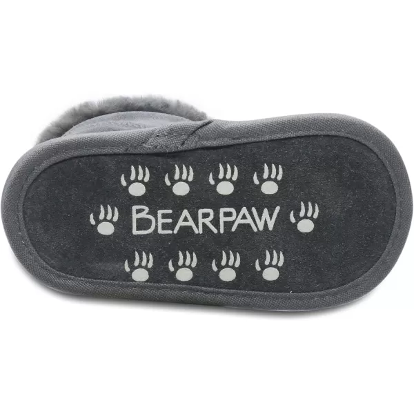 imageBEARPAW Baby Jennifer Fur Lined Leather Boots Babys Comfy Shoes for Cold Weather Babies Soft Suede Boots with Soft Bottom SolesLight Gray