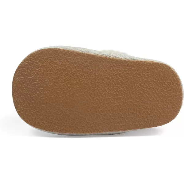 imageBEARPAW Baby Rebecca Suede Slipper Comfortable Suede Slip On for Indoor and Outdoor with Sheepskin Lining Hard Sole Slippers with Straps for Infants