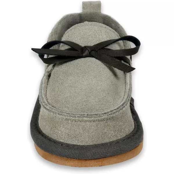 imageBEARPAW Baby Suede Slippers with Faux Fur Lining Comfortable Suede Slip On for Indoor and OutdoorGray Austin