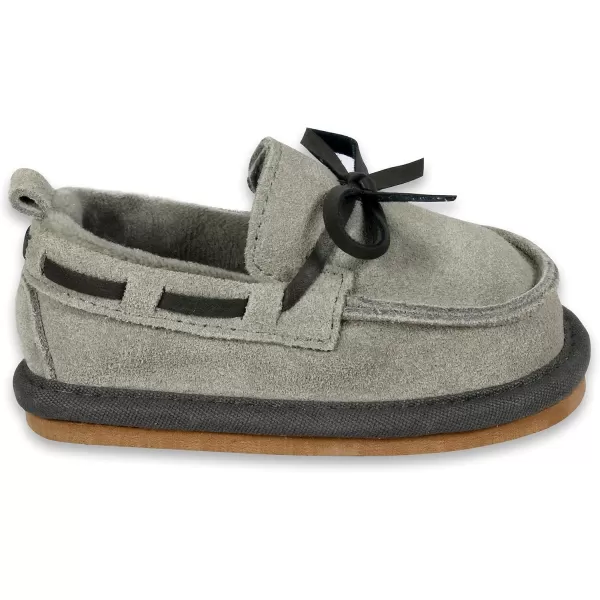 imageBEARPAW Baby Suede Slippers with Faux Fur Lining Comfortable Suede Slip On for Indoor and OutdoorGray Austin