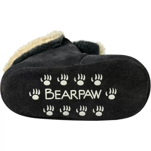 imageBEARPAW Baby Suede Slippers with Faux Fur Lining Comfortable Suede Slip On for Indoor and OutdoorGray Justin