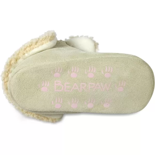 imageBEARPAW Baby Suede Slippers with Faux Fur Lining Comfortable Suede Slip On for Indoor and OutdoorIvory Justin