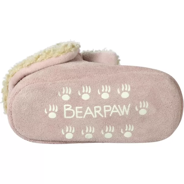 imageBEARPAW Baby Suede Slippers with Faux Fur Lining Comfortable Suede Slip On for Indoor and OutdoorLight Pink Justin